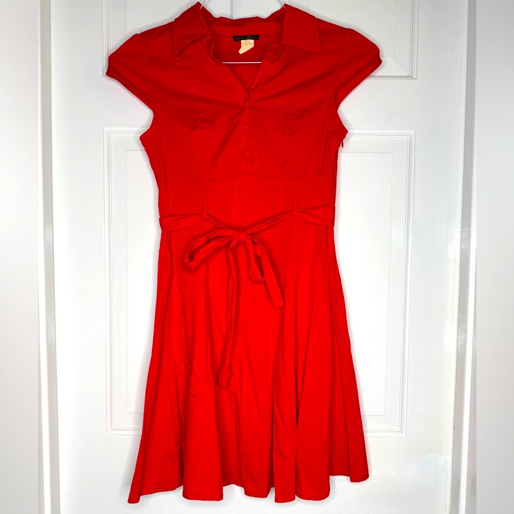 Vintage Pink Cap Sleeve Midi Dress, Size M, 8-10 from Tropical Wear